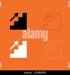 stairs set icon grey black color vector illustration image simple solid ...