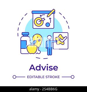 Advise multi color concept icon Stock Vector