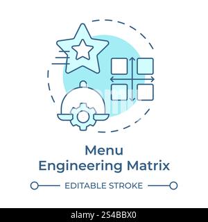 Menu engineering matrix soft blue concept icon Stock Vector