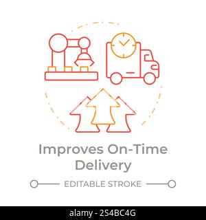 Improves on time delivery duo tone concept icon Stock Vector