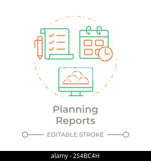 Planning reports duo tone concept icon Stock Vector