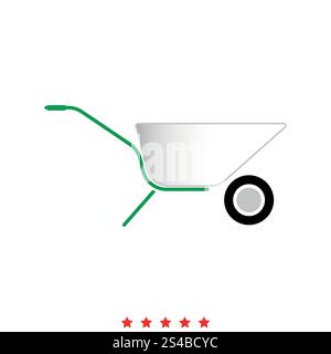 Wheelbarrow cart icon . Stock Vector