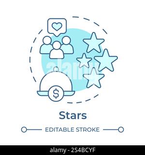 Stars dishes soft blue concept icon Stock Vector