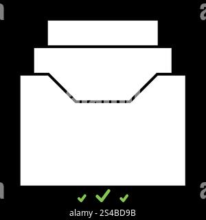 Documents archieve or drawer it is white icon .. Documents archieve or drawer it is white icon . Flat style Stock Vector