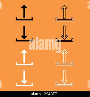 Sign upload and download black and white set icon . Stock Vector