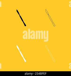 Scalpel black and white set icon .. Scalpel black and white set icon . Flat style . Stock Vector