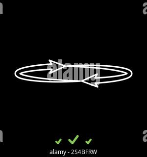 Two arrows on the circle . Angle 360 black icon in circle outline ...