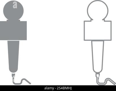 News microphone icon. Grey set .. News microphone icon. It is grey set . Stock Vector