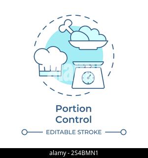 Portion control soft blue concept icon Stock Vector