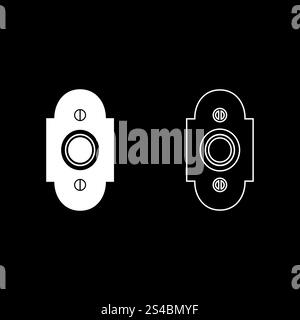 Doorbell icon set white color vector illustration flat style simple image Stock Vector