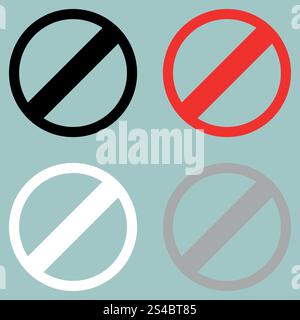 Sign prohibiton interdiction ban.. Sign prohibiton interdiction ban. Set icons. Stock Vector