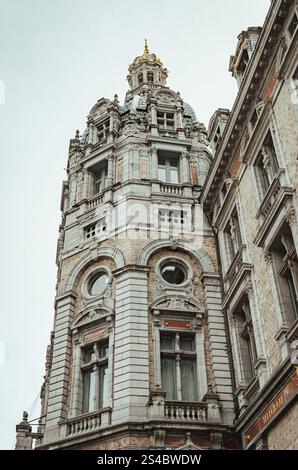 Facade of Antwerpen's train station Stock Photo