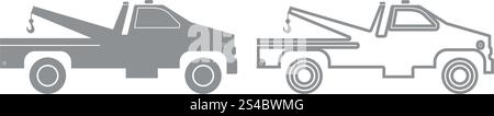 Breakdown truck icon. Grey set .. Breakdown truck icon. It is grey set . Stock Vector