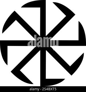 Slavic slavonis symbol Kolovrat sign sun icon black color vector ...