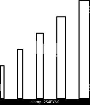 Growth chart icon black color vector illustration flat style outline Stock Vector