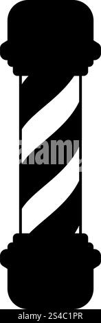 Barber shop pole icon black color vector illustration flat style simple image Stock Vector