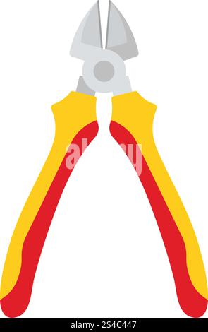 Side cutters icon. Side cutters icon. Flat color design. Vector illustration. Stock Vector