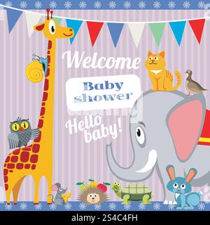 baby shower cute turtle animal cartoon vector illustration Stock Vector ...