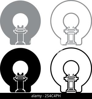 MRI diagnostic iconset grey black color vector Illustration Stock Vector