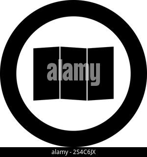 Map icon black color in circle round vector I Stock Vector Image & Art ...
