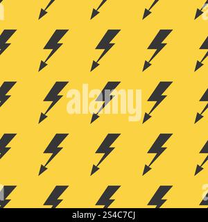 Black yellow lightnings vector seamless background. Black yellow lightnings vector pattern seamless background illustration Stock Vector