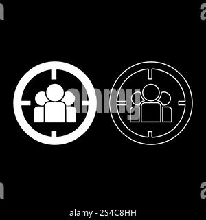 Target audience icon set in thin line outline style and linear vector ...