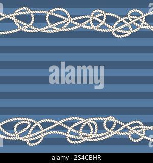 Tangled marine ropes borders for text. Tangled marine ropes borders for text. Nautical cord and pattern vector illustration Stock Vector