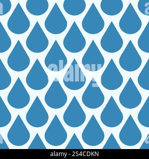Blue vector falling water drops seamless pattern. Blue vector falling water drops seamless pattern. Background wet condensation illustration Stock Vector