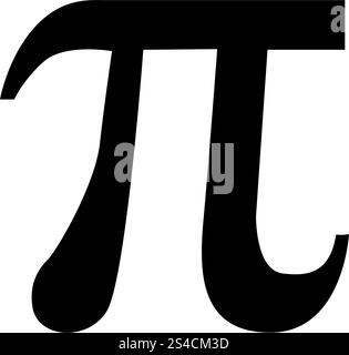 Symbol Pi icon black color vector illustration flat style simple image Stock Vector