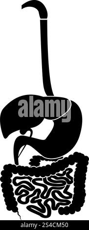 Digestive system icon black color vector illustration flat style simple image Stock Vector