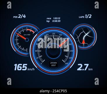 Speedometer Design Racing Game Speedometer Vector. Tachometer. For Transportation, Racing Design ...