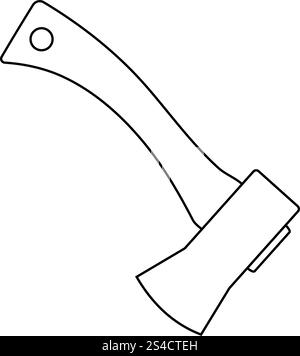 Icon of camping axe. Thin line design. Vector illustration. Stock Vector