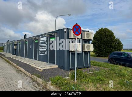 Heidegrund, Germany. 03rd July, 2024. Roatel sleep container hotel on Jul 3, 2024 in Heidegrund, Germany. Photographer: ddp images/star-images Credit: ddp media GmbH/Alamy Live News Stock Photo