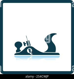 Jack-plane tool icon. Shadow reflection design. Vector illustration. Stock Vector