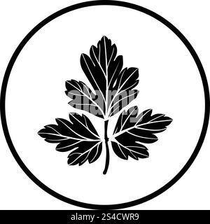 Parsley icon. Thin circle design. Vector illustration. Stock Vector