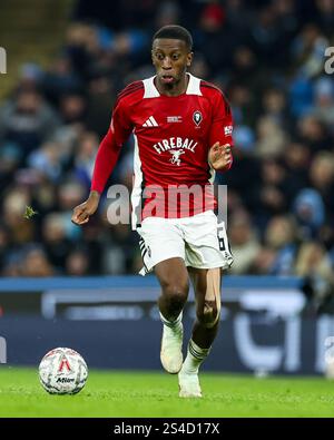 Tyrese Fornah of Salford City during the Manchester City FC v Salford
