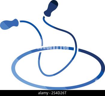 Jump rope and hoop icon. Jump rope and hoop icon. Flat color design. Vector illustration. Stock Vector