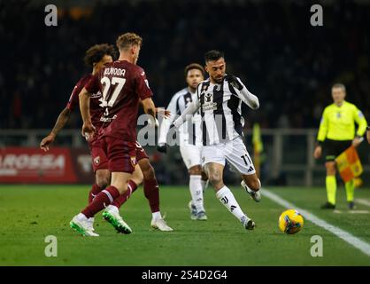 Turin, Italy. 11th Jan, 2025. Filip Kostic of Juventus FC during the Italian Serie A 2024/25 season, football match between Torino FC and Juventus FC on 11 January 2025 at Stadio Olimpico ‘'Grande Torino'', Turin, Italy. Credit: Nderim Kaceli/Alamy Live News Stock Photo