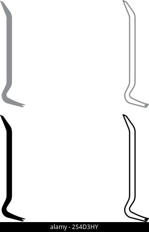 Pinch bar icon set grey black color illustration flat style simple image Stock Vector