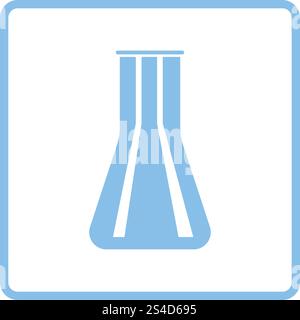 Chemical bulbs icon. Blue frame design. Vector illustration. Stock Vector
