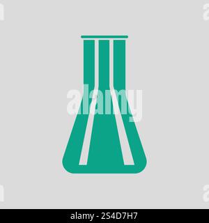 Chemical bulbs icon. Gray background with green. Vector illustration. Stock Vector