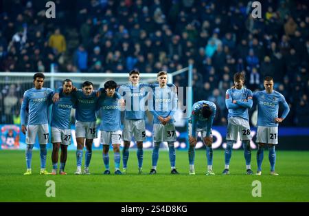 Coventry City players react following the Sky Bet Championship match at the Coventry Building