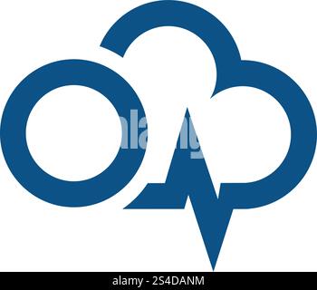 Power Cloud Energy Logo Design. Stock Vector