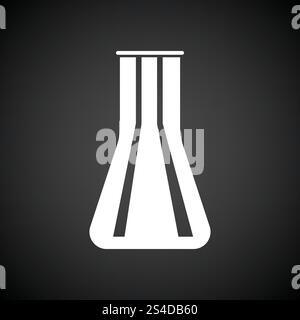 Chemical bulbs icon. Black background with white. Vector illustration. Stock Vector