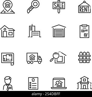 Urban plan linear icons set. Sustainability, Development, Density ...