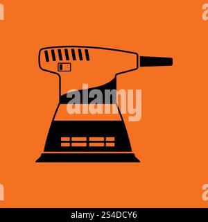 Grinder icon. Orange background with black. Vector illustration. Stock Vector