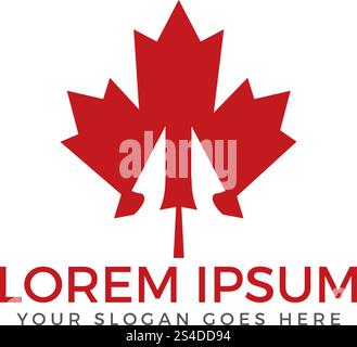 Maple leaf logo design. Canada symbol logo. Stock Vector