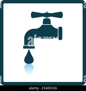 Icon Of Pipe With Valve. Shadow Reflection Design. Vector Illustration ...