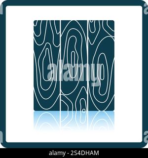 Icon of parquet plank pattern. Shadow reflection design. Vector illustration. Stock Vector