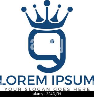 Elephant head with crown logo design. Stock Vector